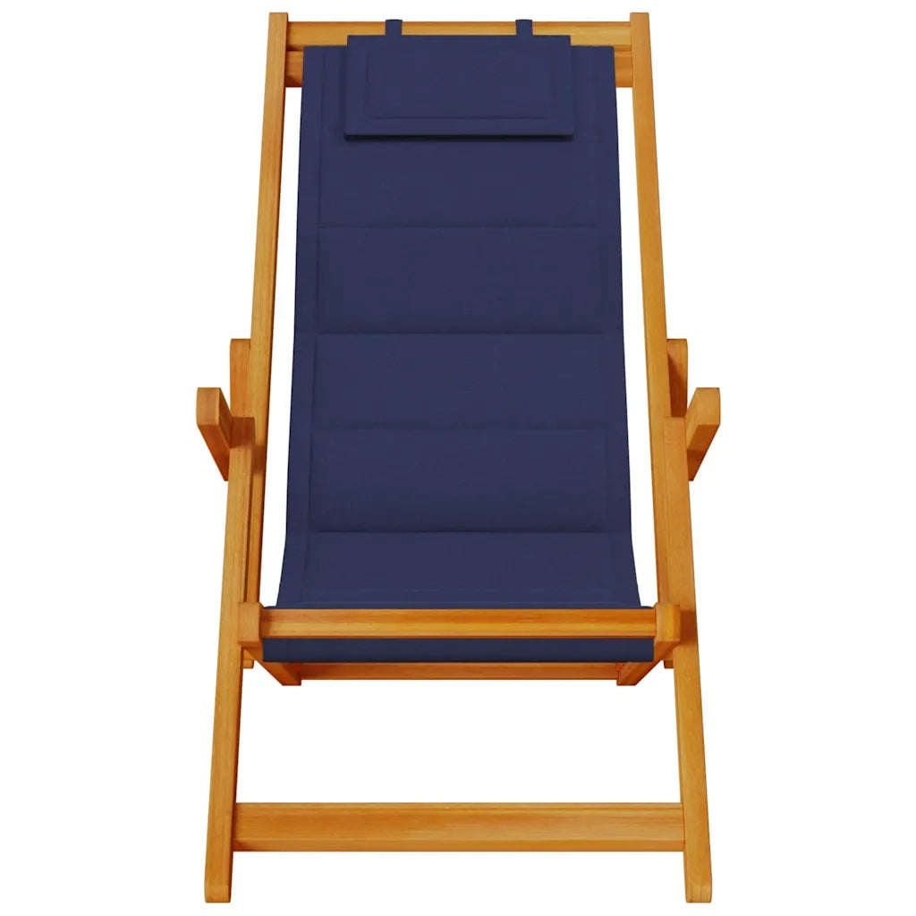 Sedia pieghevole con braccioli in legno di acacia blu e Textilene 4108069