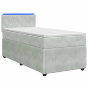Letto box spring con materasso Grigio Chiaro 90 x 200 cm 3453071