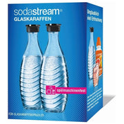 SodaStream Glass Carafe Duo Pack - Accessorio gasatore, 2 bottiglie in vetro da 0,7 L, lavabili in lavastoviglie, design elegante trasparente