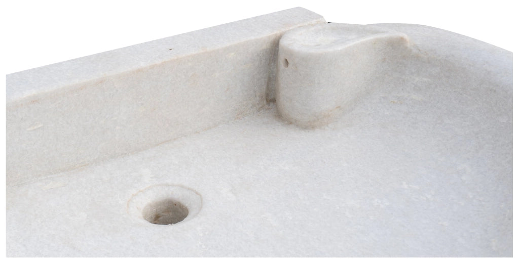 Biscottini Lavandino in marmo bianco L75xPR54xH15 cm Vasca realizzata completamente