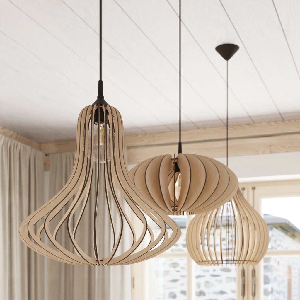 Lampada sospensione SERENO Pure Lume legno nero E27