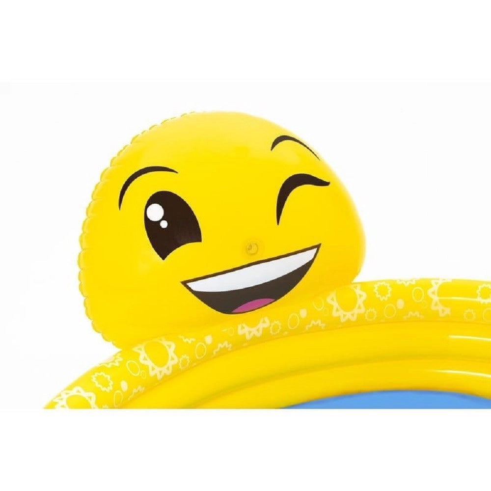 Trade Shop - Piscinetta Piscina Per Bambini Smile Emoticon 165 X 144 X 69cm Con Spruzzo 53081 -