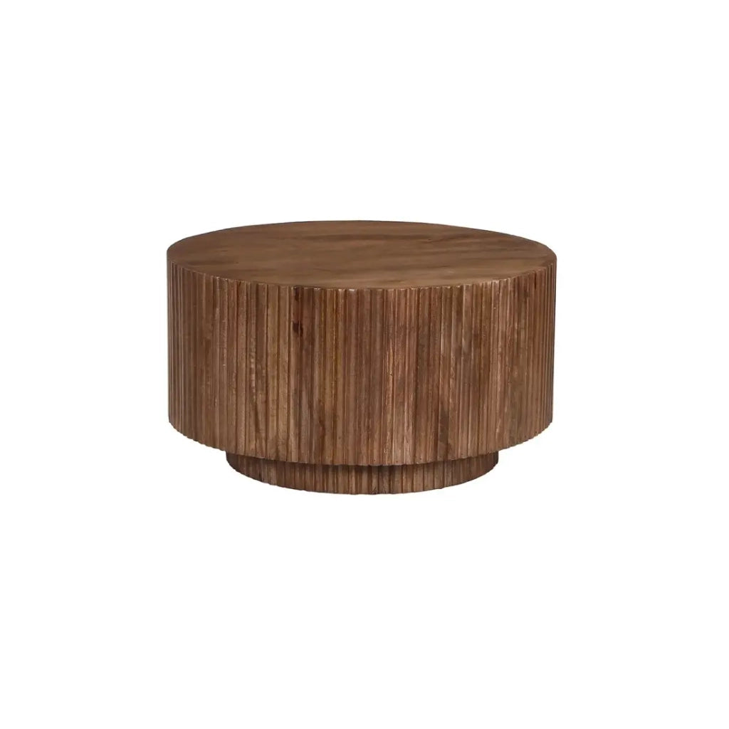 Tavolino TALVORA – Legno massello di mango – Tavolino rotondo Ø70 cm – Design naturale e autentico