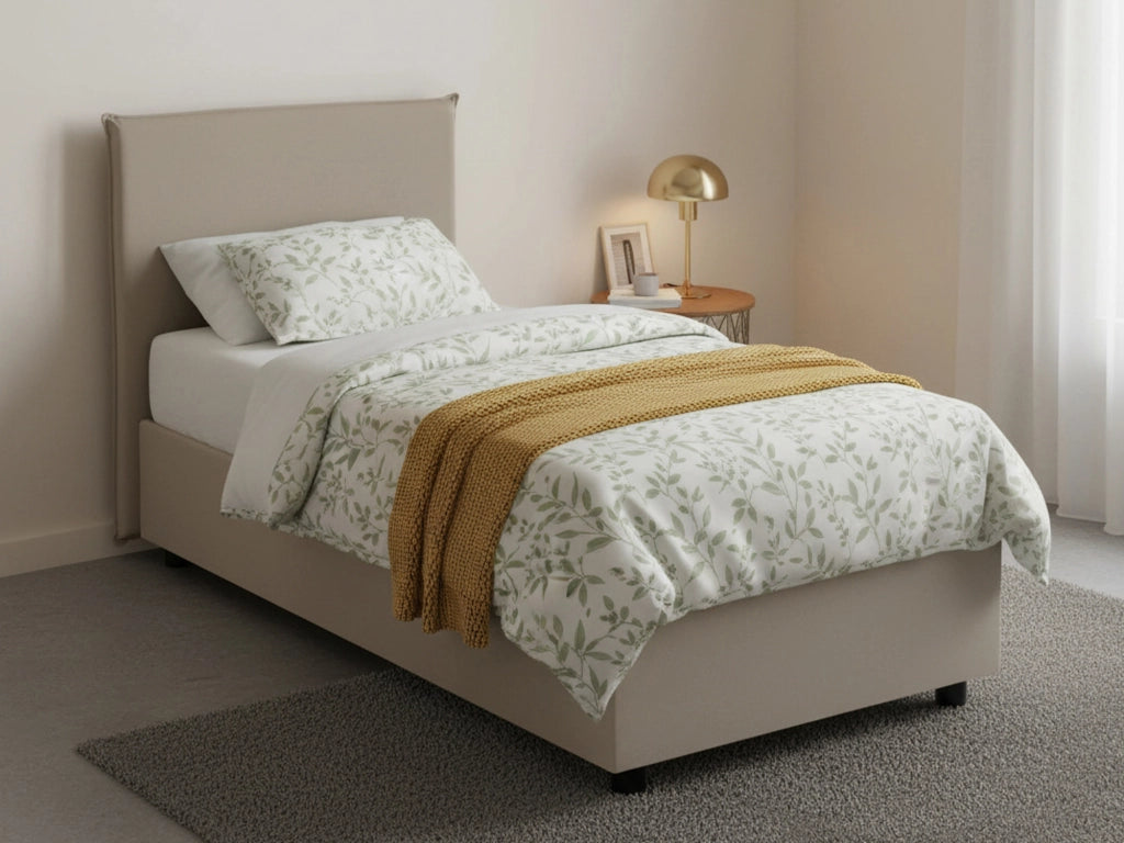 Asio, Letto Singolo Contenitore Made in Italy, Grigio Tortora