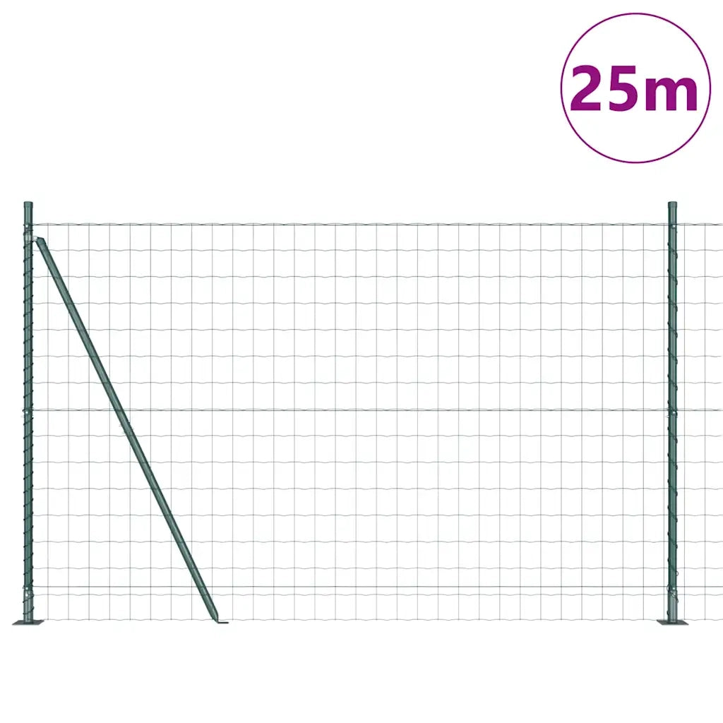 Recinzione da Giardino | Recinzione con Posto Verde 1,2 x 25 m Acciaio e PVC