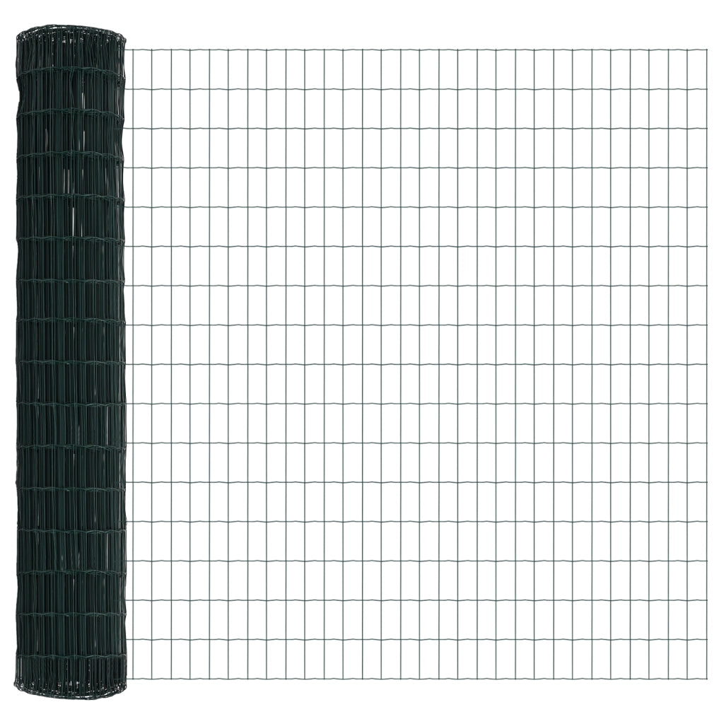 Recinzione Euro con 7 post 1,5x10 m Acciaio zincato Verde