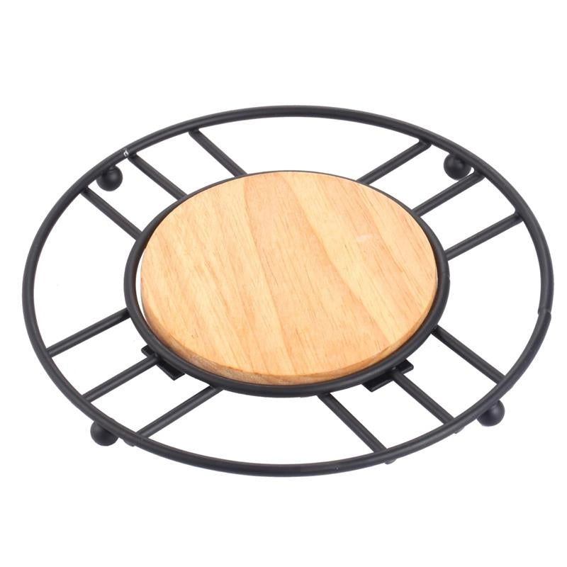 MAURY'S WOODY SOTTO PENTOLA NERO CON DETTAGLIO IN LEGNO DIAMETRO 18 CM