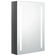 Mobiletto da bagno a parete in stile contemporaneo con illuminazione a LED 50 x 13 x 70 cm in MDF grigio lucido 02_0046743