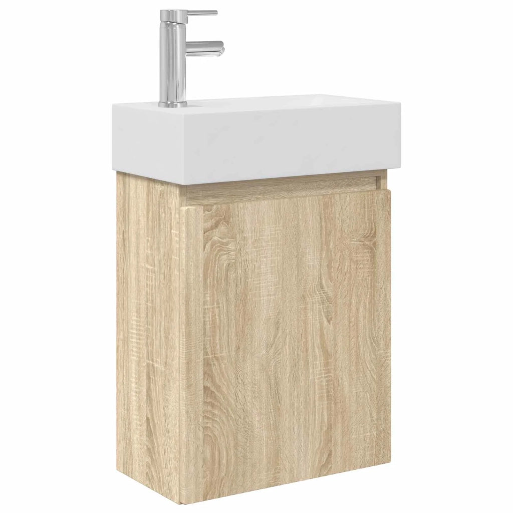 Mobile bagno con rubinetto Rovere Sonoma 45,5 x 22,5 x 84 cm