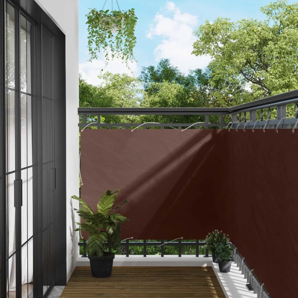 Schermo da balcone Marrone 110 x 500 cm Tessuto Oxford 42030878