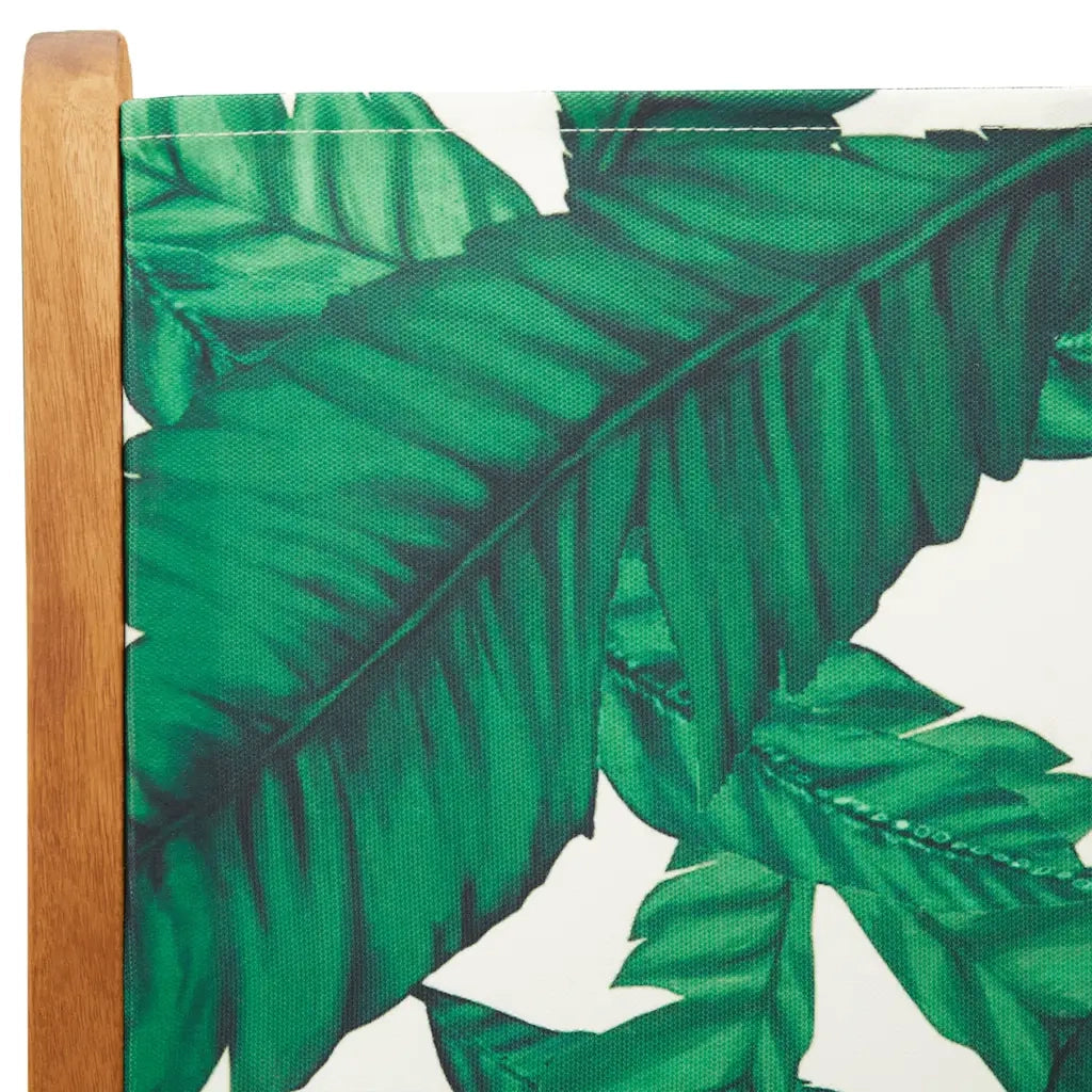 Set Pranzo da Giardino 7 pz Foglie in Tessuto e Legno Massello 3281740