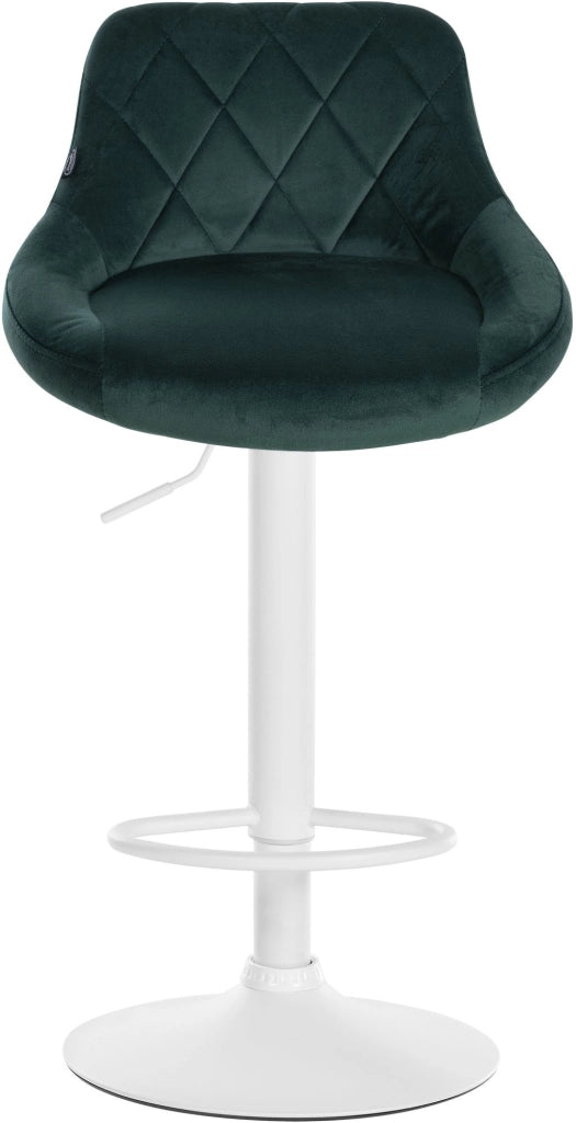 Sgabello da bar Lazio Velvet Verde scuro,bianco