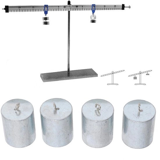 Set di pesi di calibrazione 200g - 4 pezzi - Acciaio inossidabile cromato - Alta precisione - Progettato con doppia impugnatura - Per uso domestico e istruzione scolastica - Set di pesi di calibrazione