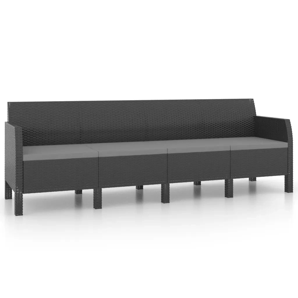 Set Divani da Giardino 2 pz con Cuscini in Rattan PP Antracite 3079670