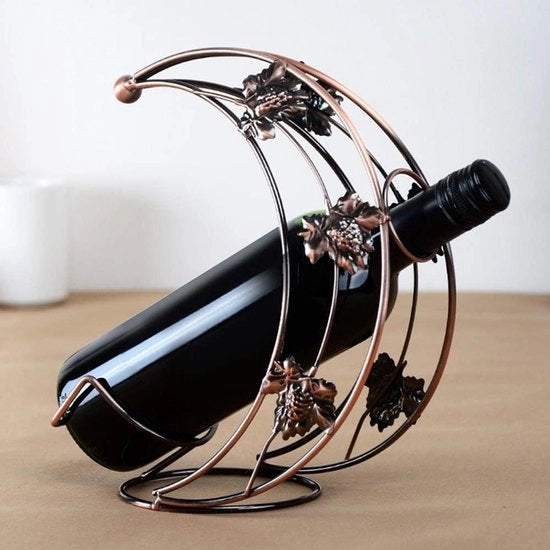 Fles Houder in Maanvorm Decorativa per Vini e Liquori con Sosteggi in Acciaio Inox