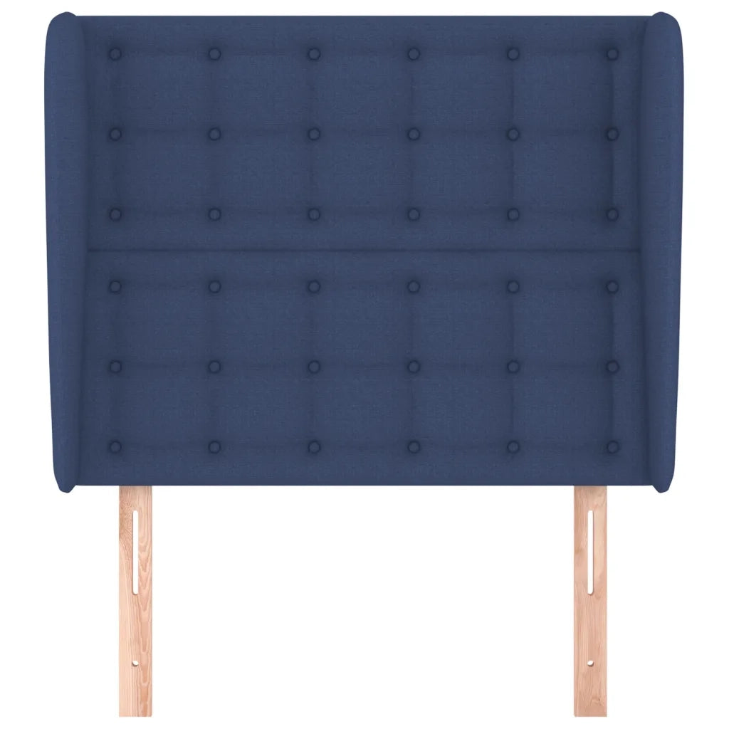 Testiera ad Orecchio-Testata con Orecchie Blu 93x23x118/128 cm in Tessuto 297188