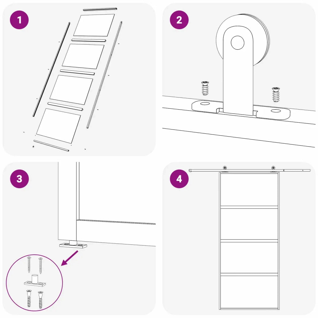Porta scorrevole 90 x 205 cm Vetro Temperato e Alluminio 42054106
