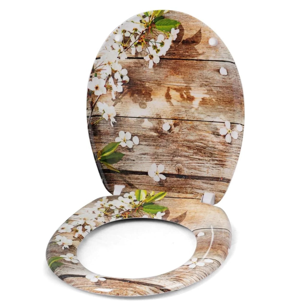 Sedile per WC resistente con motivo floreale bianco 19_0000705