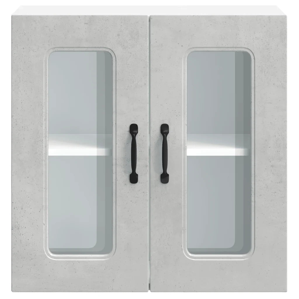 Pensile da Cucina con Porta in Vetro Kalmar Grigio Cemento