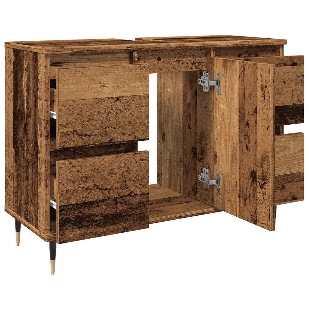 vidaXL Mobile da Bagno Legno Antico 80x33x60 cm in Legno Multistrato