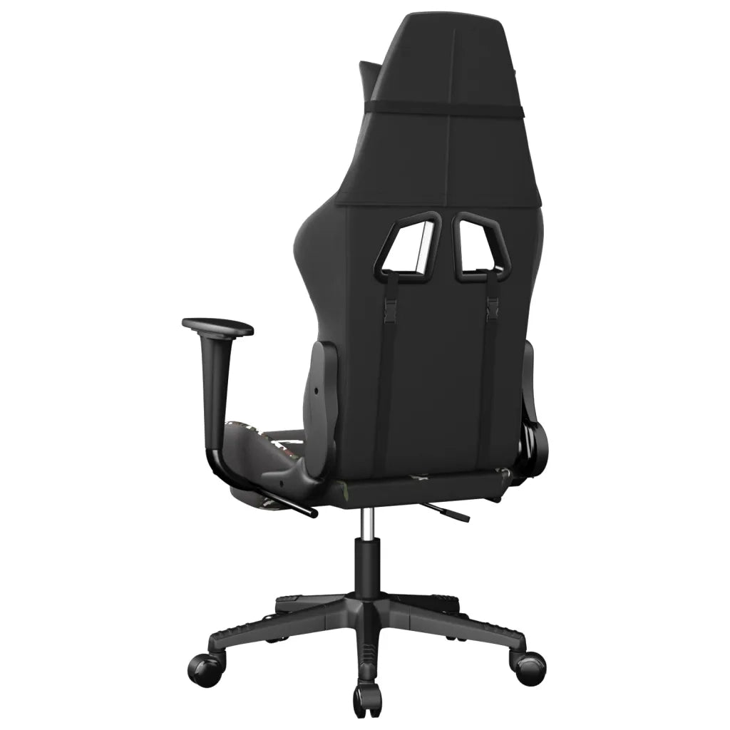 Sedia da Gaming | Sedia da e-sports con Poggiapiedi Nero e Mimetico in Similpelle