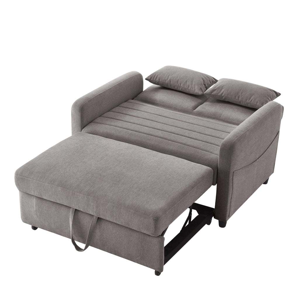 Divano Letto 2 Posti Pieghevole ¨C MINIMAL ¨C Tessuto Cotone Lino, Schienale Regolabile