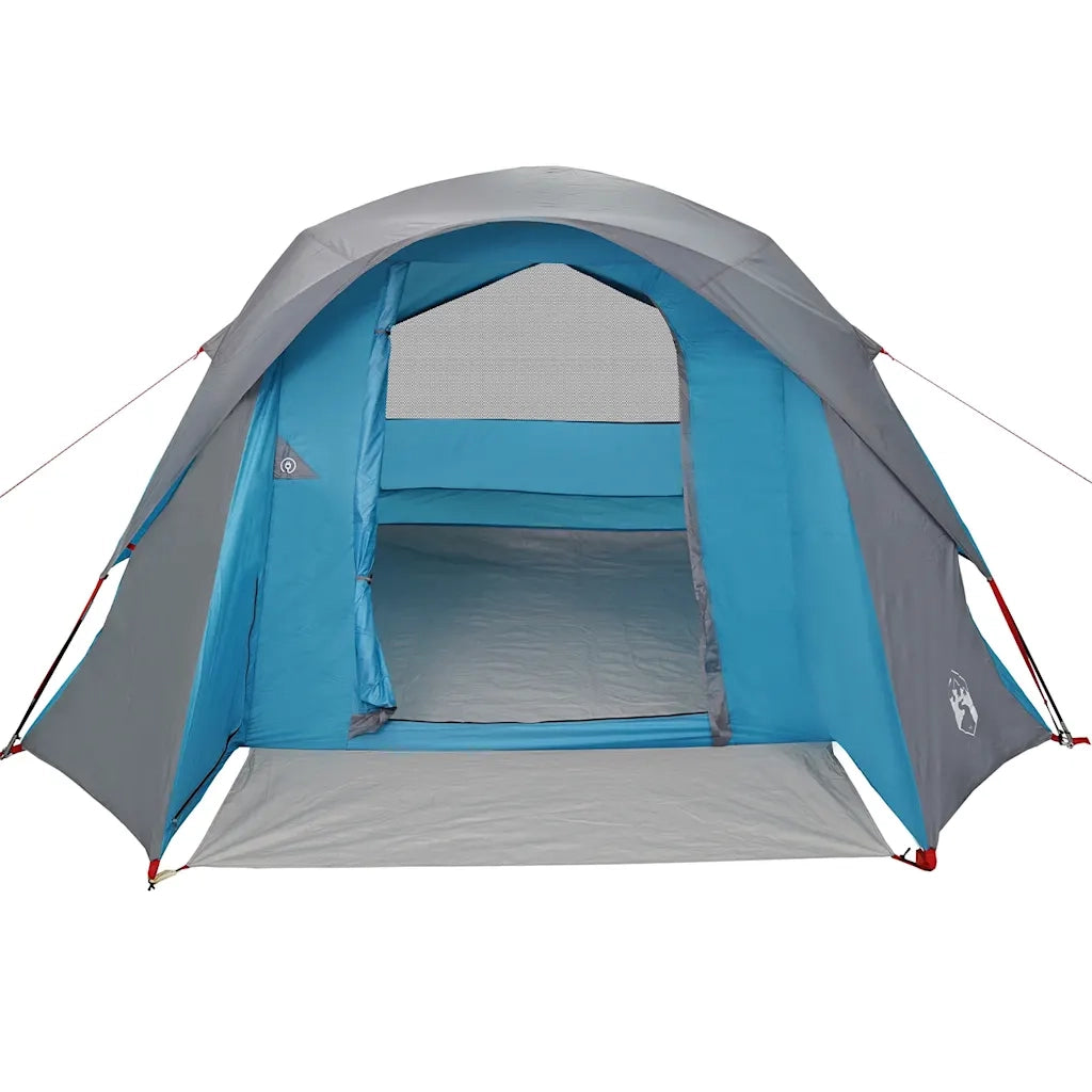 Tenda da Campeggio a Cabina per 4 Persone-Tenda per Escursionismo Blu Impermeabile 400612