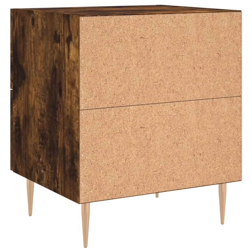 Comodino Rovere Fumo 40x35x47,5 cm in Legno Multistrato 827286