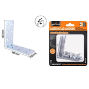 Trade Shop - Set 4pz Lastrine Lastrina Ad Angolo Angolare 80x80x30x2 Mm Con Viti Mobili 57125 -