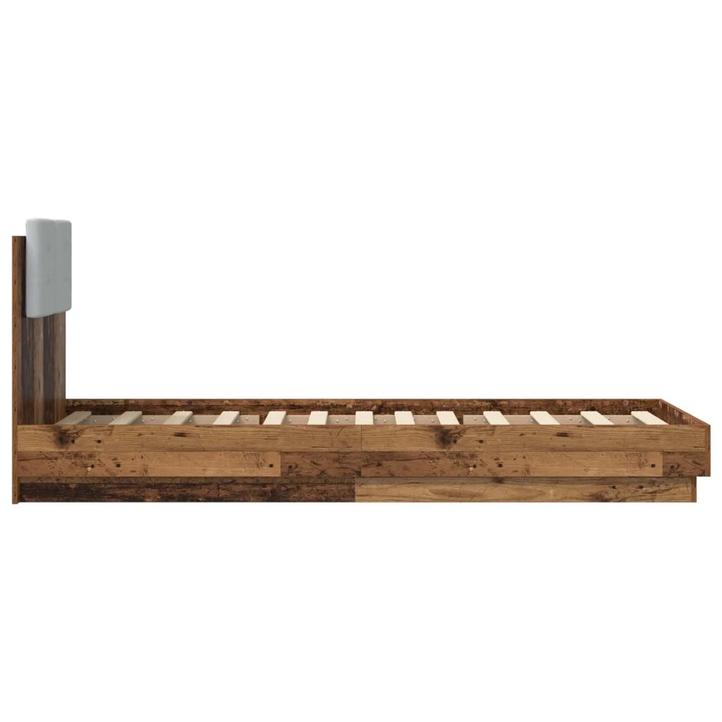 Letto con LED Legno antico 80 x 200 cm Legno ingegnerizzato 3429664