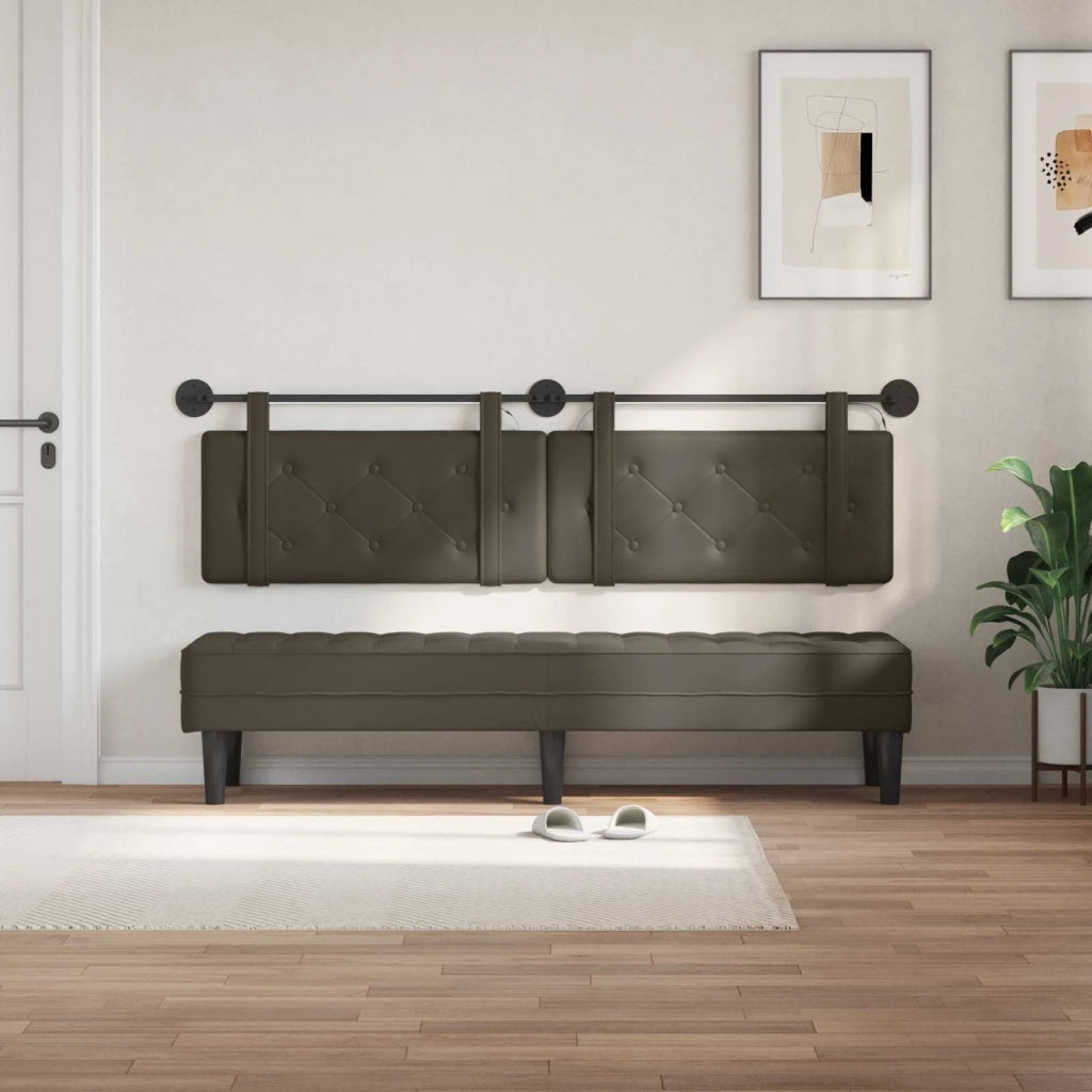 Testiera | Testata sospesa Con luce LED Grigio Similpelle