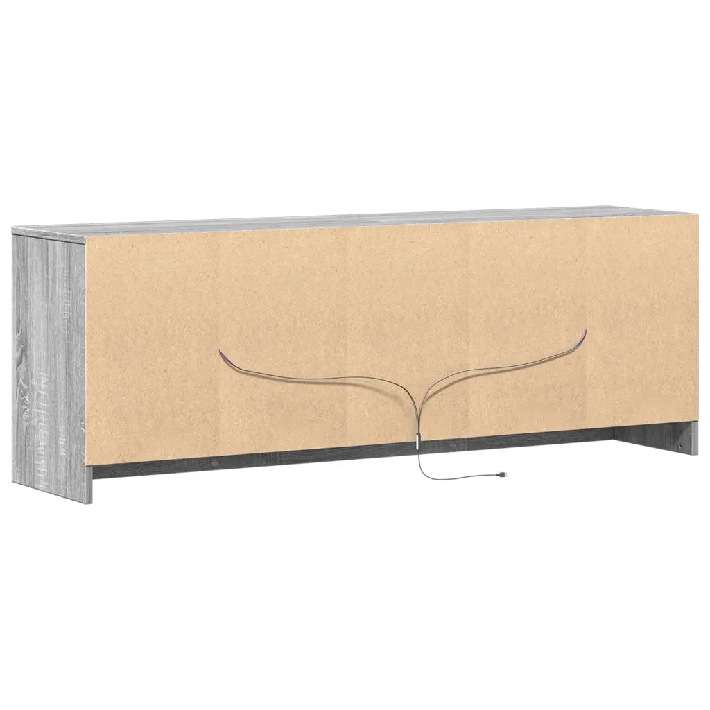 Mobile Porta TV con LED Grigio Sonoma 139,5x34x50 cm Truciolato 852199