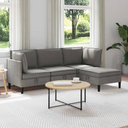 Set di mobili per il soggiorno 4 pcs Grigio scuro Tessuto