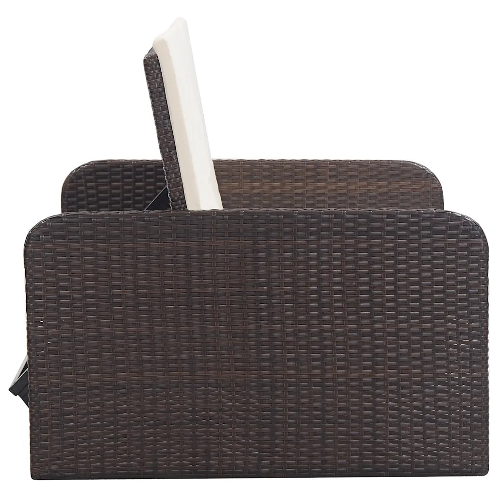 Set Divani da Giardino 2 pz con Cuscini in Polyrattan Marrone 46079