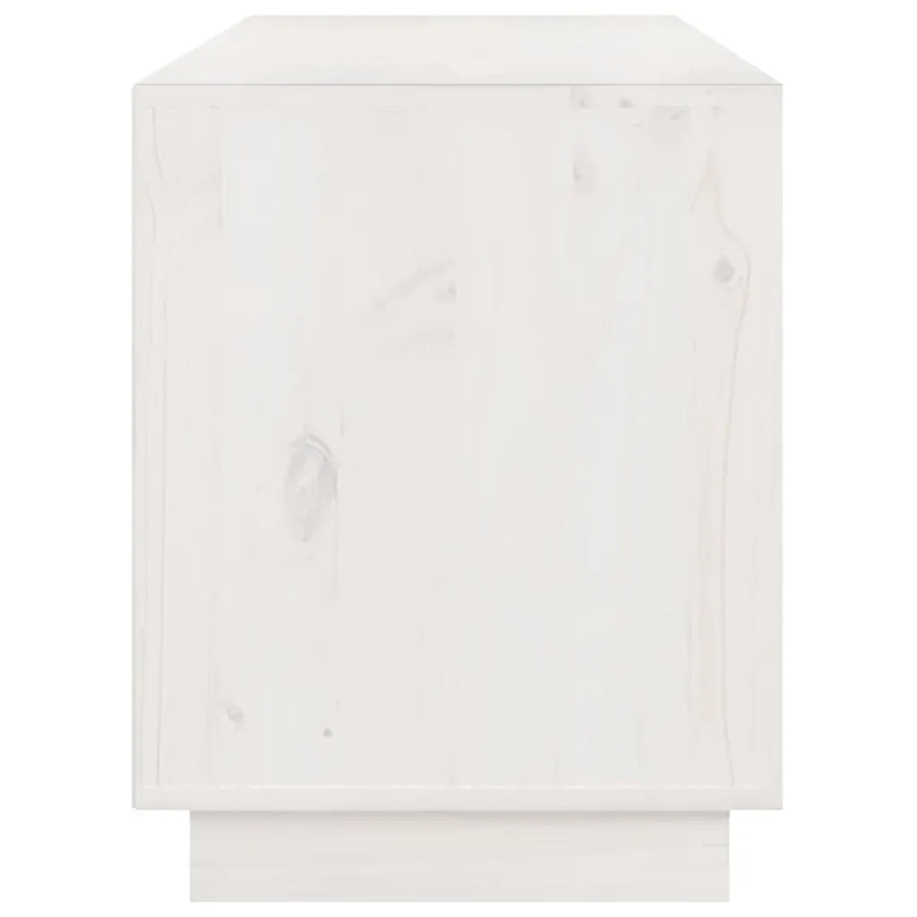 Mobile Porta TV Bianco 176x37x47,5 cm in Legno Massello di Pino