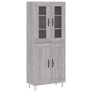 Credenza | Madia | Buffet da pranzo | Armadio da pranzo Grigio Sonoma 69,5x34x180 cm in Legno Multistrato