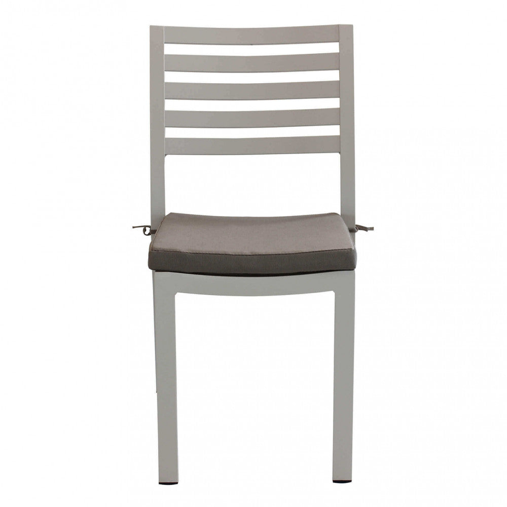 Sedia da Giardino Formentera con Cuscino 46x62x84 h cm in Alluminio Tortora