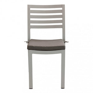 Sedia da Giardino Formentera con Cuscino 46x62x84 h cm in Alluminio Tortora