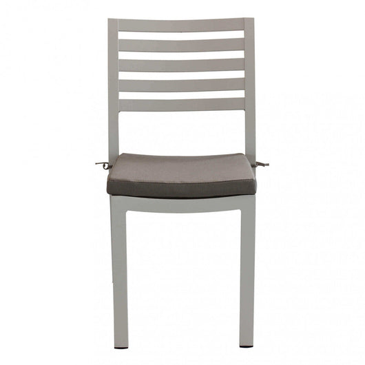 Sedia da Giardino Formentera con Cuscino 46x62x84 h cm in Alluminio Tortora