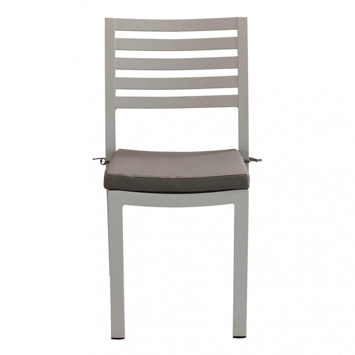 Sedia da Giardino Formentera con Cuscino 46x62x84 h cm in Alluminio Tortora