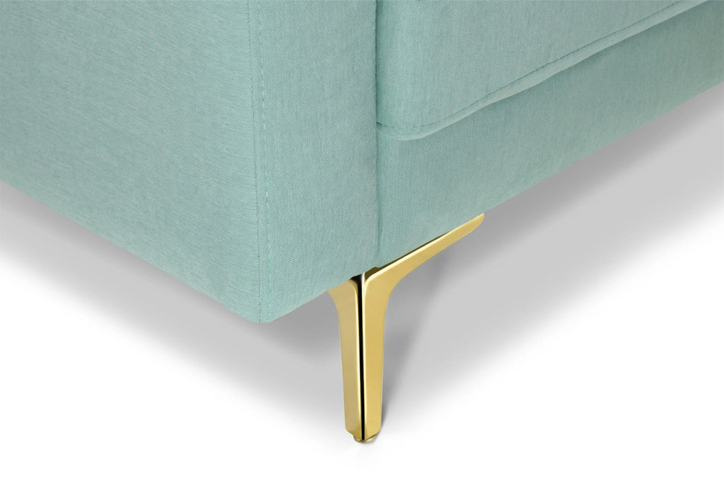 Divano 2 posti in tessuto vellutato verde tiffany piedi in metallo dorato - Chloe - DI2P-CH20FBC-PD