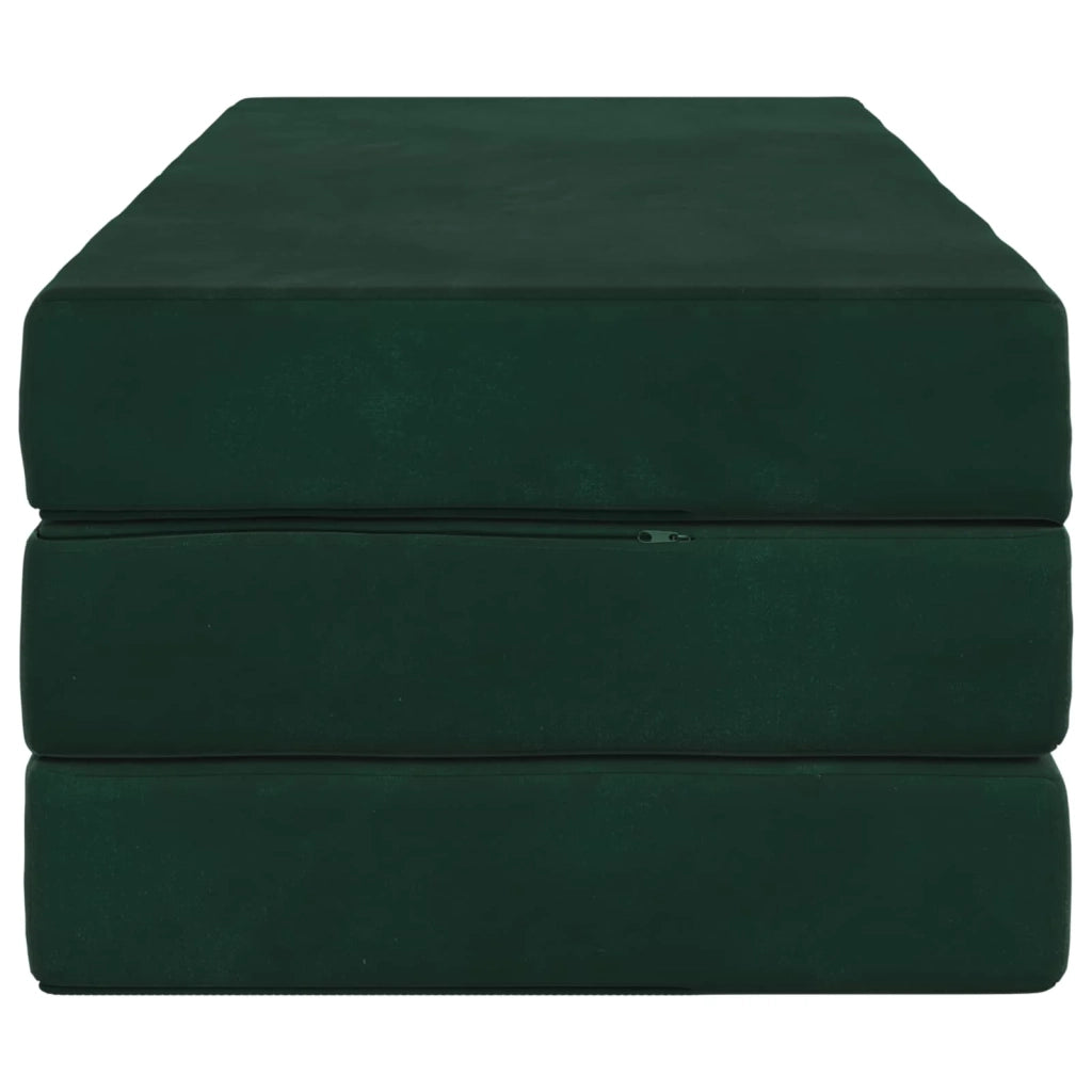 Divano Letto Pieghevole 160 x 67 x 45 cm Verde Scuro 900241