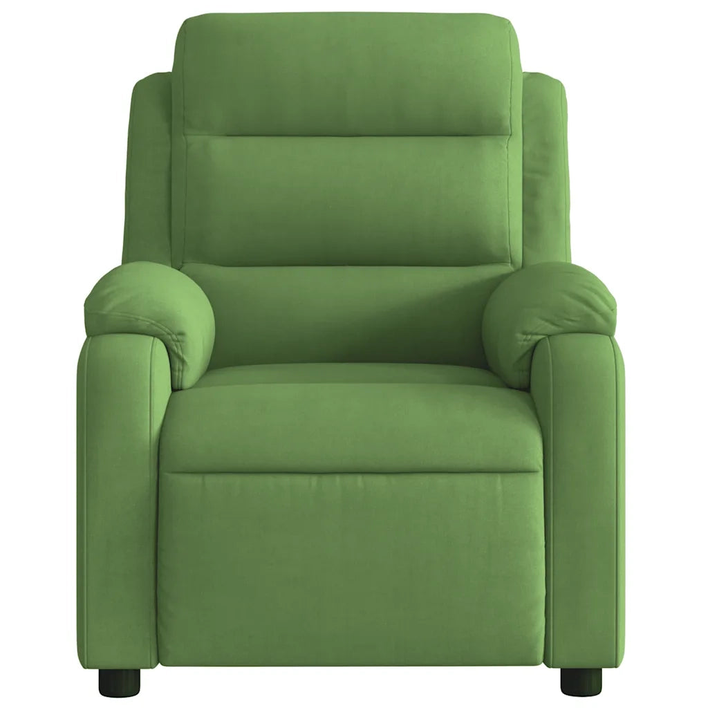 Poltrona Massaggiante Reclinante Elettrica Verde Chiaro Velluto 3205084