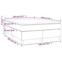 Giroletto a Molle con Materasso Grigio Chiaro 140x190cm Velluto 3144675