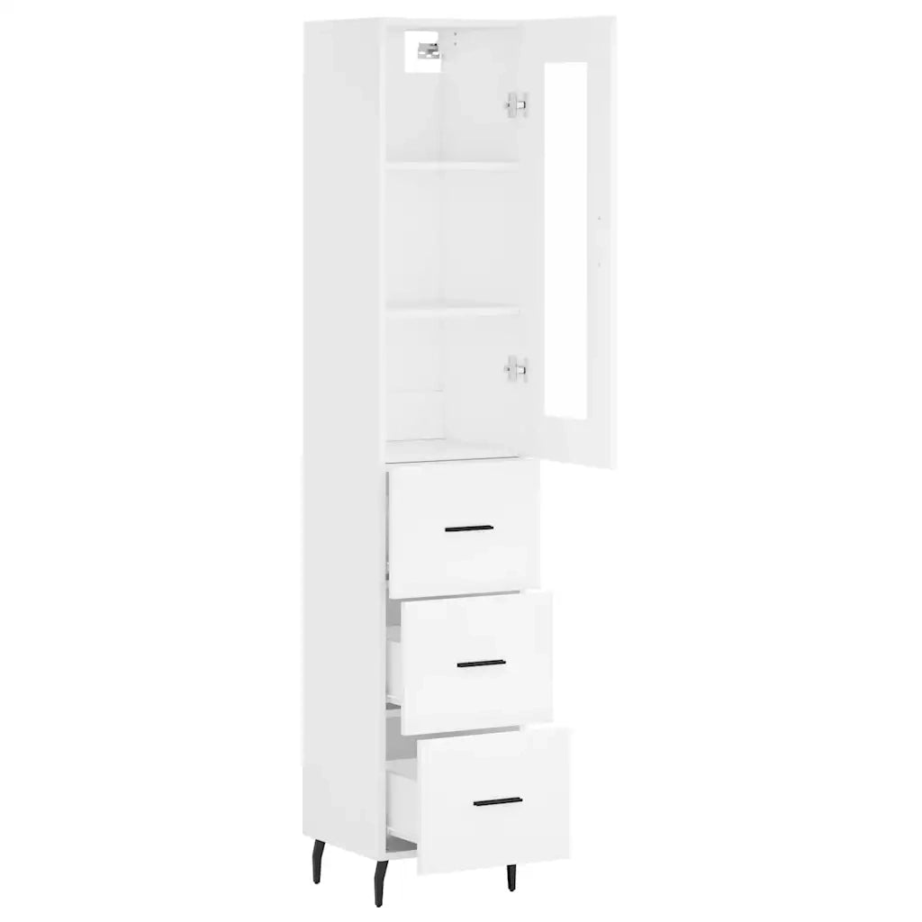 Credenza Bianca 34,5x34x180 cm in Legno Multistrato 3199249