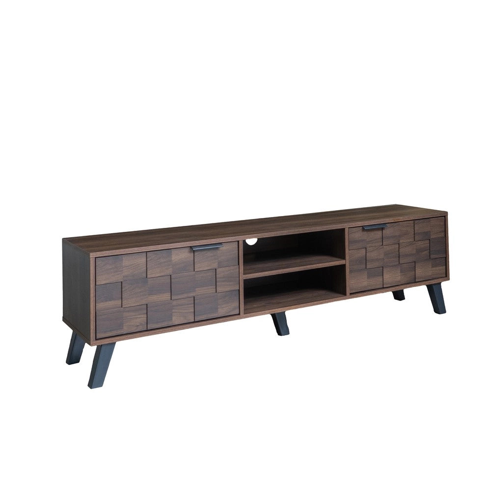 Mobile TV con 2 Ante e 2 Ripiani Aperti ¨C Xylo ¨C Legno Scuro 160x35x45 cm
