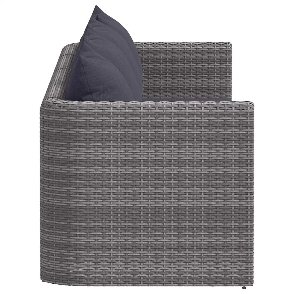 Set Divani da Giardino 4 pz con Cuscini Grigio in Polyrattan cod mxl 73947