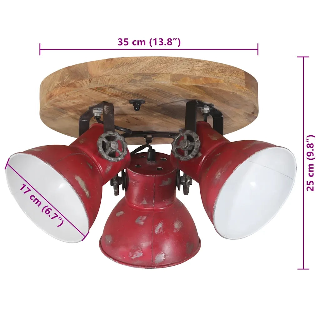Lampada da Soffitto 25 W Rosso Anticato 35x35x25 cm E27 CFW2646201