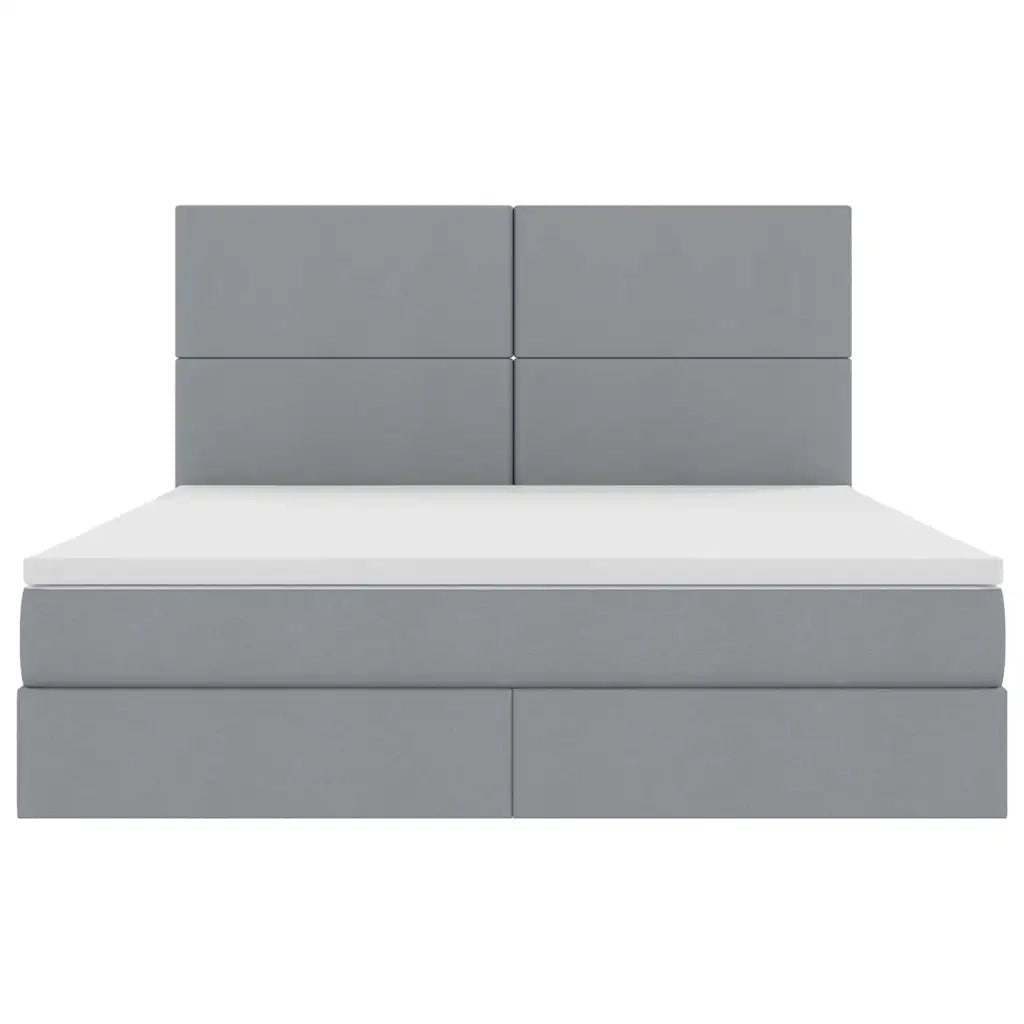 Letto con contenitore e LED con led Grigio chiaro 160 x 200 cm 3372363