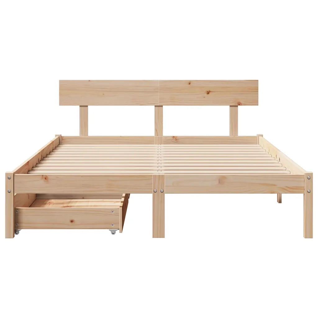 Letto senza Materasso 140x190 cm in Legno Massello di Pino 3301506